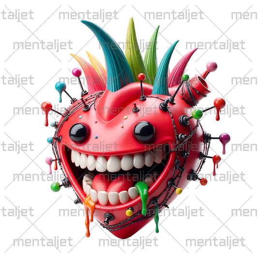 Heart smile, Celebration of love, Valentine's Day, Punk heart and holiday gift PNG