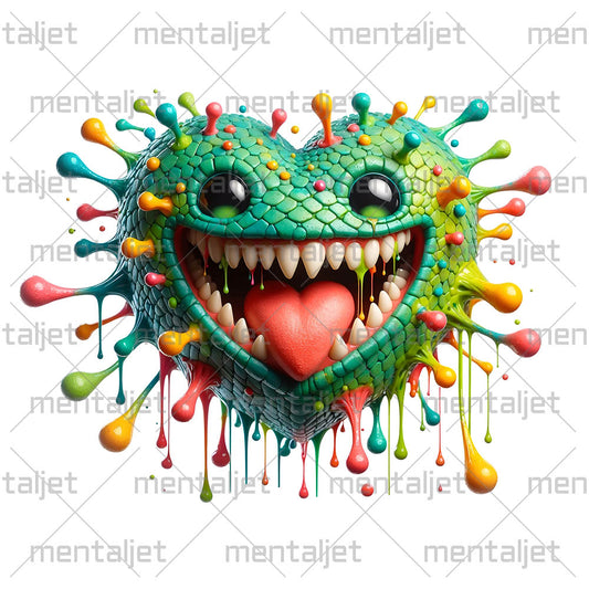 Dragon heart, Splash paint heart, Valentine's Day, Celebration of love, Holiday gift smile reptile PNG