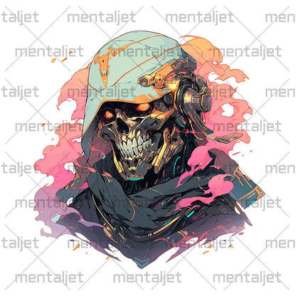 Cyborg of electronic magic, High technology mummy, Cyber manga gold skull, Prophet of the fantasy world - Unisex Hoodie