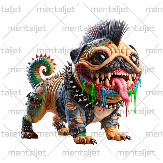 Cool pug punk, Cute dutch bulldog, Funny smiling dog, Sweet pets, Crazy doggy, Little animals in PNG