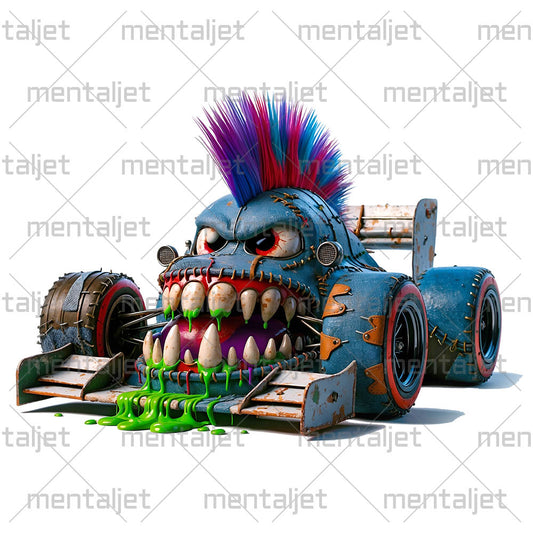 Mad supercar punk, Sportcar monster, Motorsport art, Racing car and crazy speed, Cartoon cool vehicle in PNG