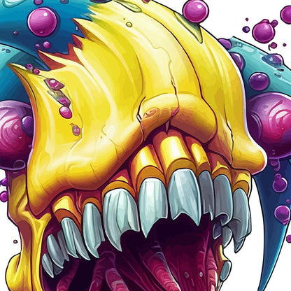 Banana zombie virus berry, Psychic apocalyptic Pop Art, Horror illustration PNG, Fantastic predator in surrealism, Water drops