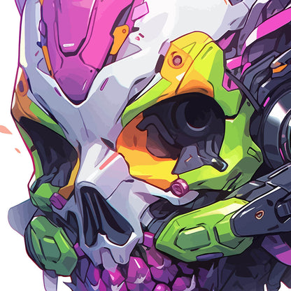 Cyber pineapple skull, Fantastic cyborg head, Pineapple monster Pop Art, Fantasy fruit illustration - Unisex Hoodie