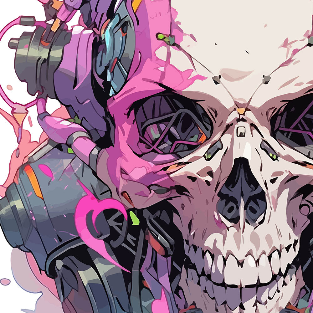 Cyberpunk illustration, Skull in gas mask, Fantastic head bones, Horror fantasy mind, Cyber hellish technology - Unisex Hoodie
