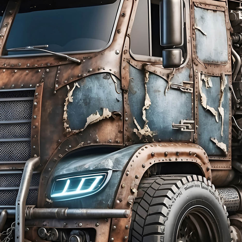 Cool truck, Brutal transport, Semi trailer truck, Monster motor, Patchwork leather, Road beast, Extreme speed vehicle PNG
