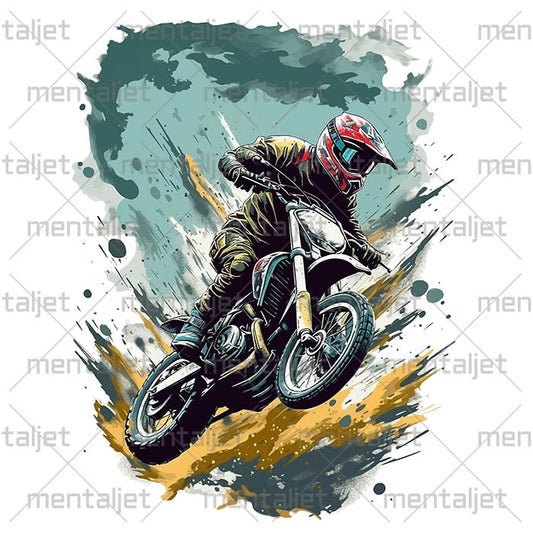 Jump on motorbike, Gift for moto race and speed lovers, Gift for a motorcyclist, Motorcycle illustration, Motorcycling