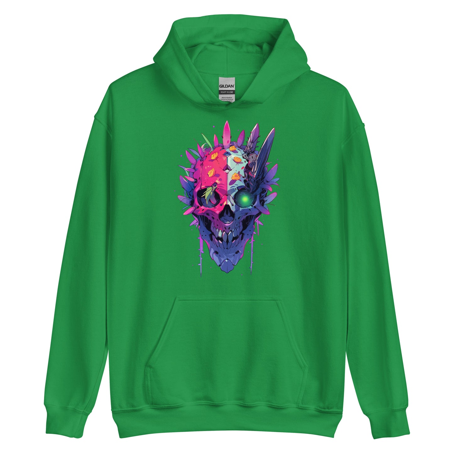 Fantastic head, Cactus skull smiling, Mutant with green eye, Pop Art fantasy monster - Unisex Hoodie