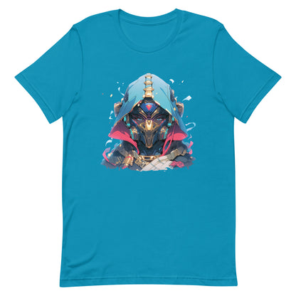 Cyber pharaoh, Fantastic prince in gas mask, Fantasy cyberpunk manga, Wizard of the virtual world - Unisex t-shirt