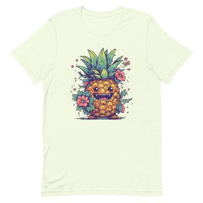Fantasy funny monster, Cartoon fairy horror, Fruit monster fantastic illustration, Pineapple smile, Mutant portrait - Unisex t-shirt
