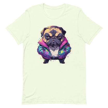 Gangster pug in urban jungle, Most stylish dutch bulldog bandit, Dangerous dog in district, Angry doggy - Unisex t-shirt