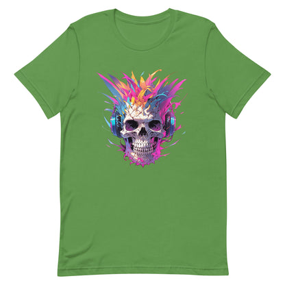 Fantasy fruit illustration, Pineapple skull in headphones, Pineapple monster Pop Art, Fantastic mutant portrait - Unisex t-shirt