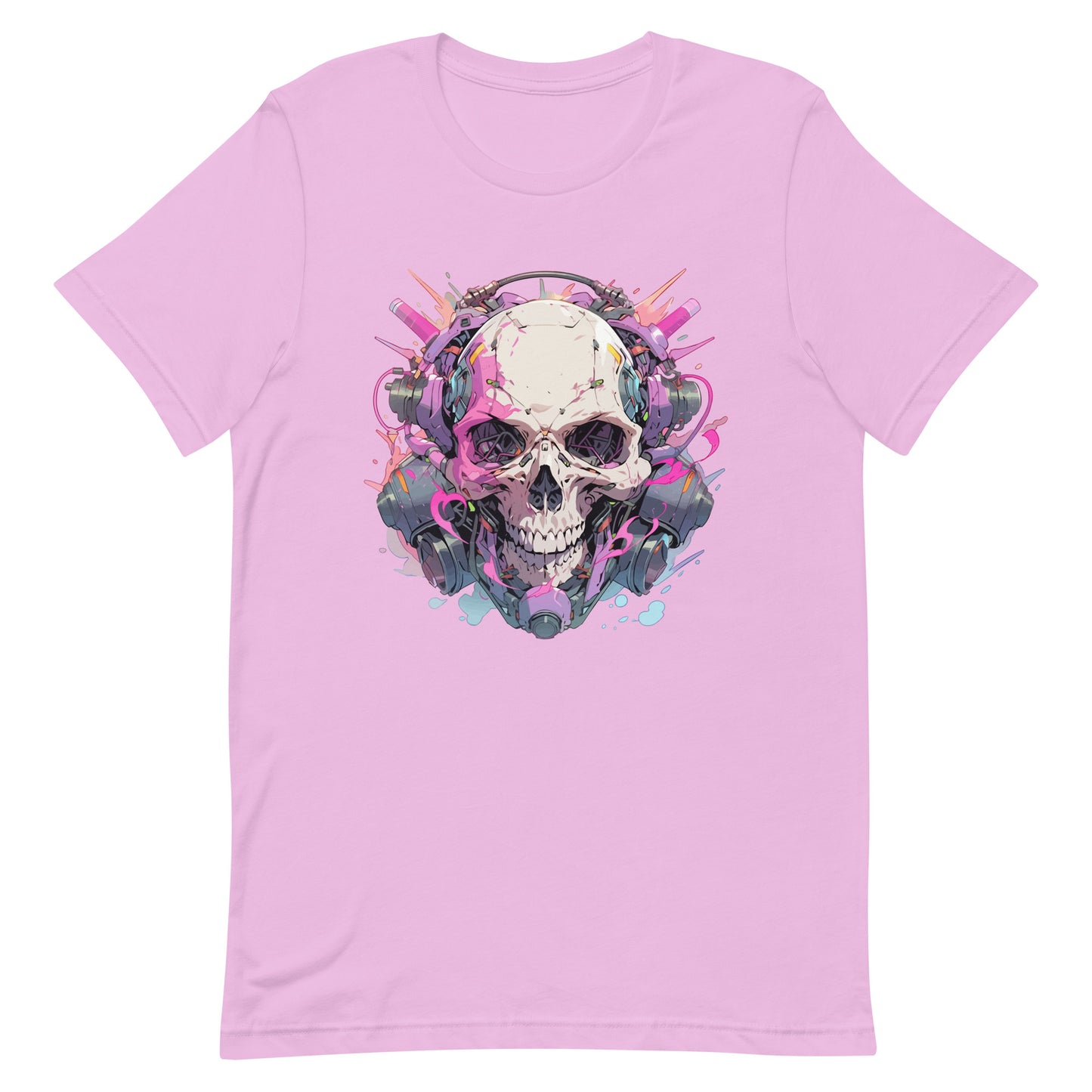Cyberpunk illustration, Skull in gas mask, Fantastic head bones, Horror fantasy mind, Cyber hellish technology - Unisex t-shirt