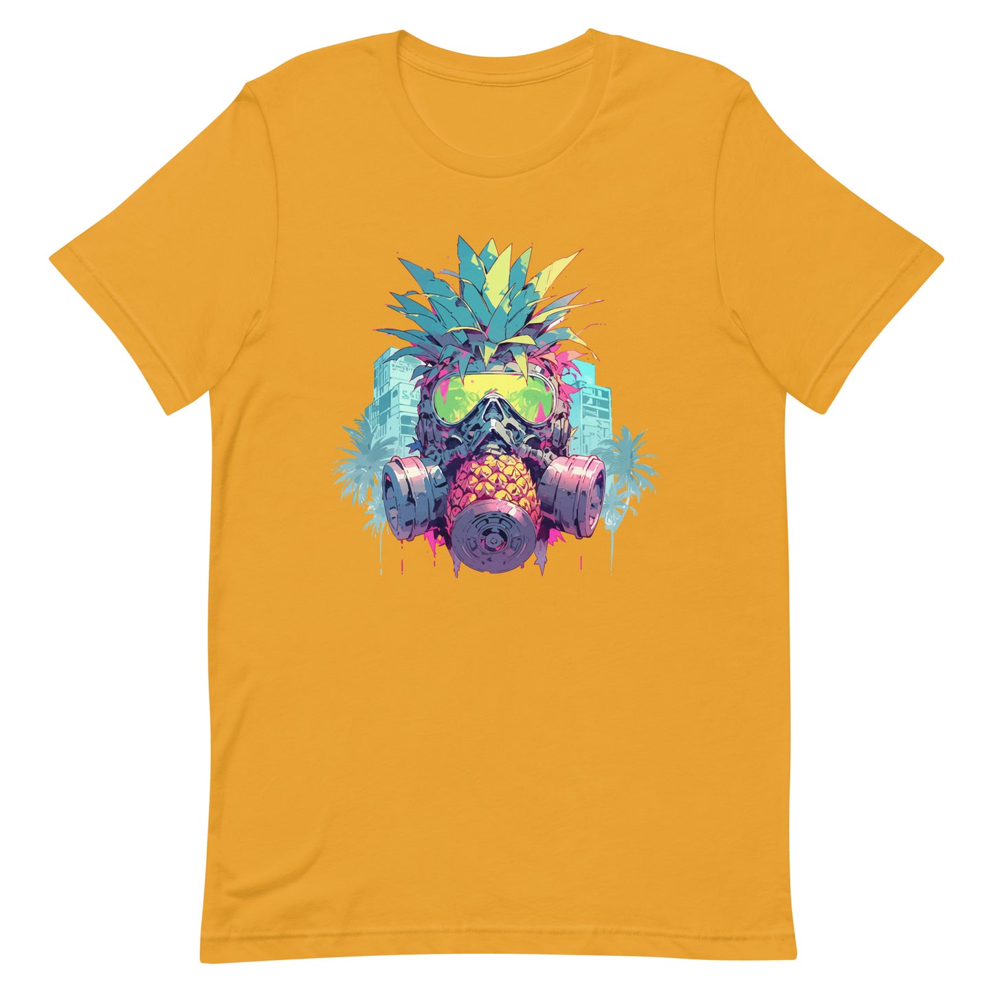 Gas mask on pineapple, Fantasy fruit illustration, Pineapple monster Pop Art, Fantastic mutant portrait - Unisex t-shirt