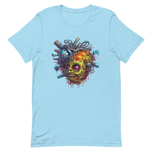 Electric zombie, Virus heart, Graffiti style illustrations, Neon colors, Cyberpunk realism, Detailed sci-fi illustration - Unisex t-shirt