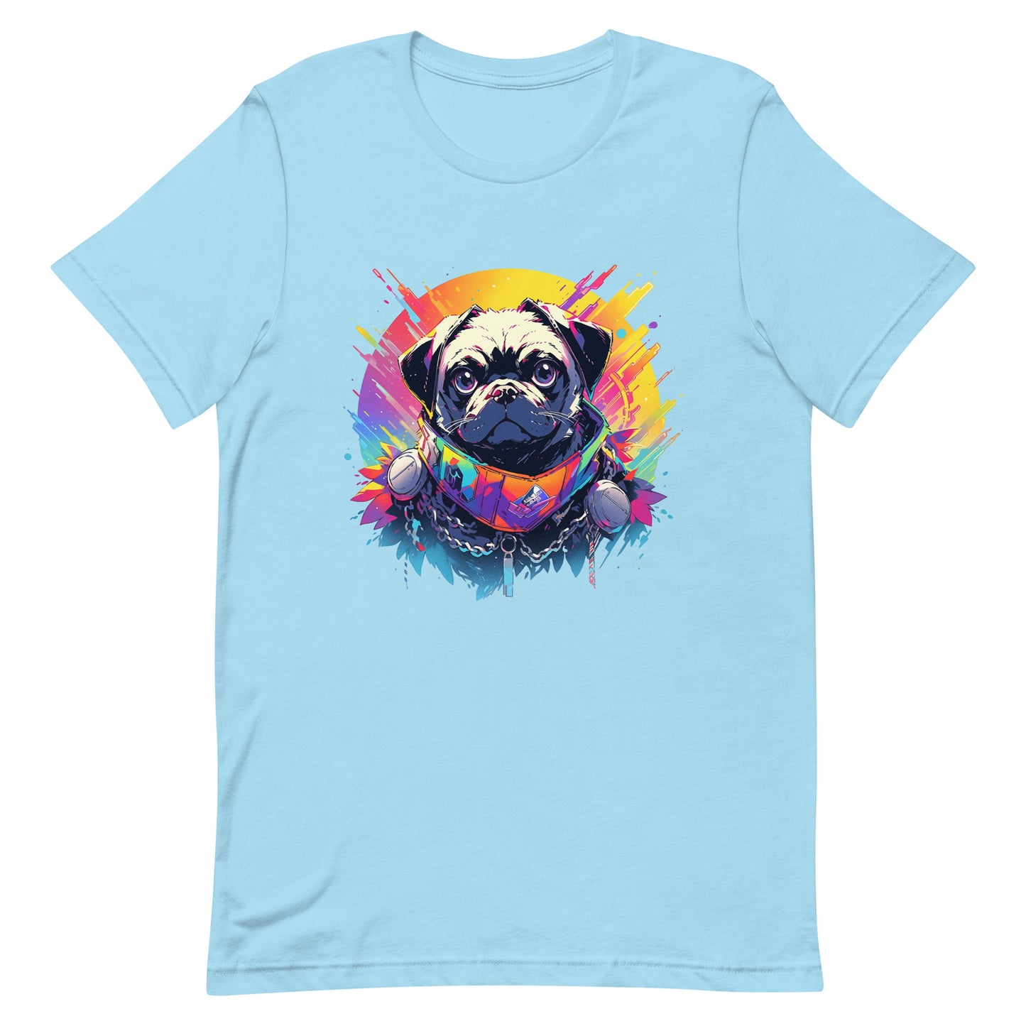 Funny fantasy pug, Doggy punk, Pet animals, Pop Art pug illustration, Pug rocker - Unisex t-shirt