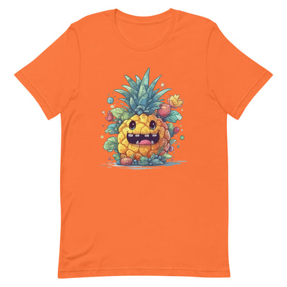 Fruits fantastic illustration, Pineapple monster smile, Fantasy funny monster, Cartoon fairy horror, Mutant portrait - Unisex t-shirt