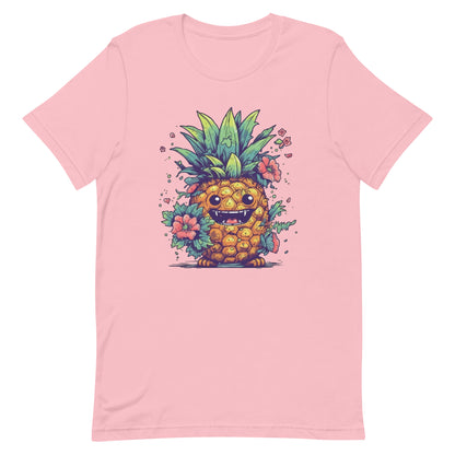 Fantasy funny monster, Cartoon fairy horror, Fruit monster fantastic illustration, Pineapple smile, Mutant portrait - Unisex t-shirt