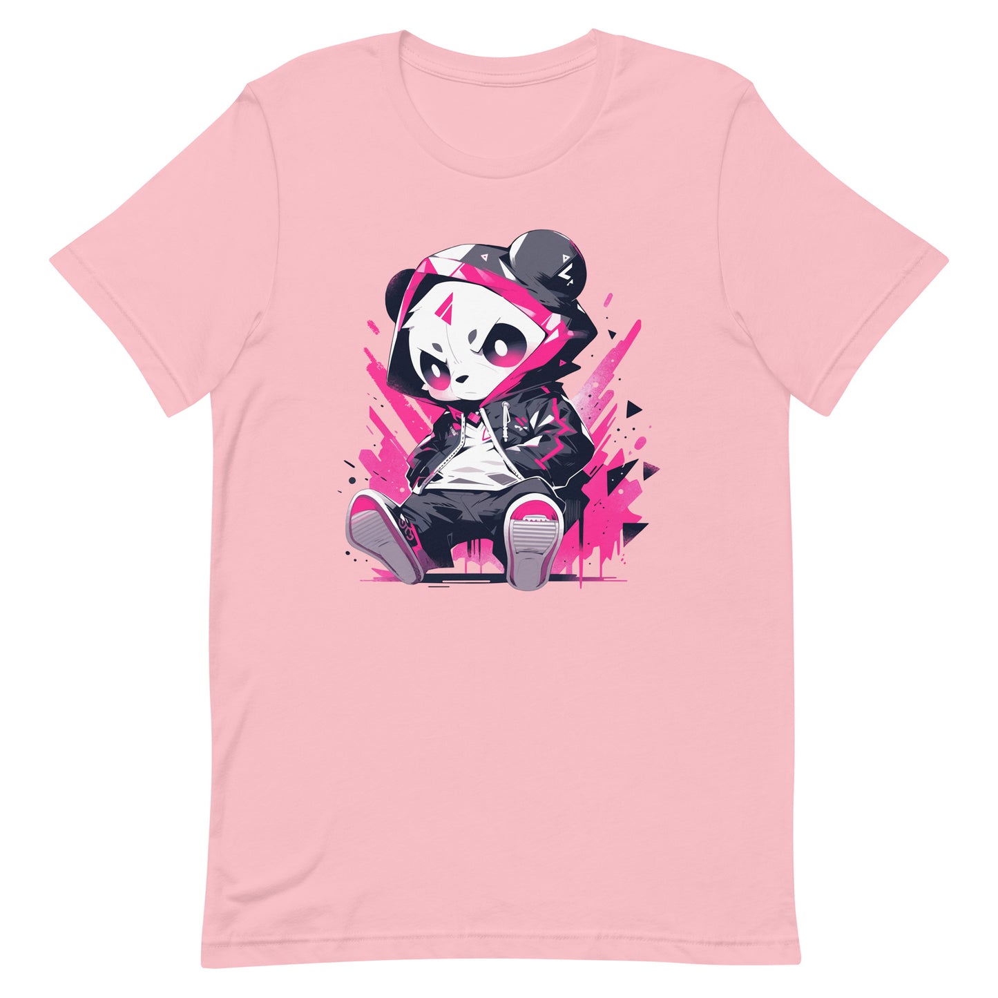 Bamboo bear in urban jungle, Most cool panda in district, Hip hop and rap, Black white bear graffiti - Unisex t-shirt