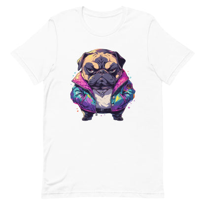 Gangster pug in urban jungle, Most stylish dutch bulldog bandit, Dangerous dog in district, Angry doggy - Unisex t-shirt